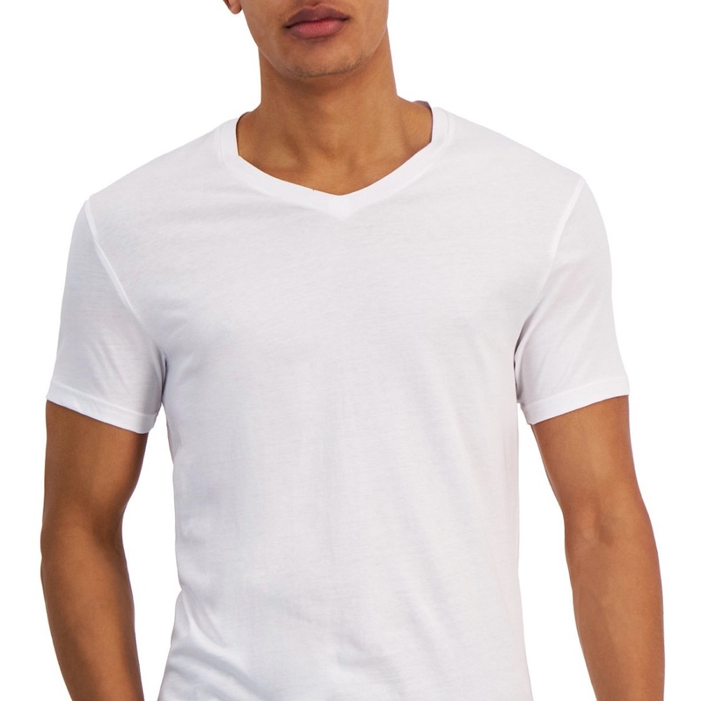 4 PACK ALFANI V NECK T SHIRT NWT